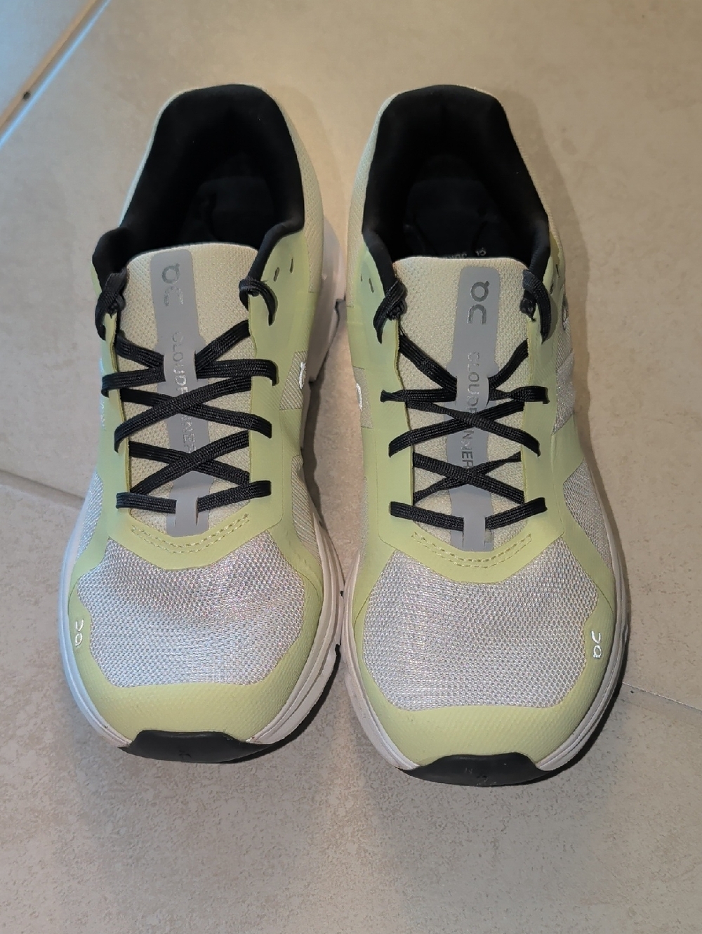 On Cloudrunner Womens Size 7 Shoes Grey- Lime Green- White Running Sneaker
